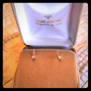 Genuine diamond stud earrings